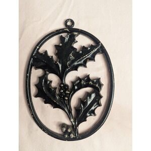 Vintage Sexton Metalcraft metal Holly Christmas Trivet or hanging decoration